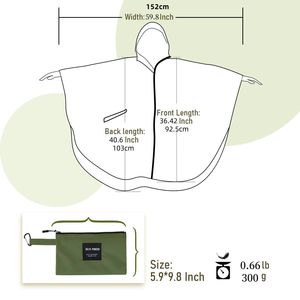 Poncho <span class=keywords><strong>Impermeabile</strong></span> di Alta Qualità per Adulti, Grande Giacca Antipioggia in Poliestere con Cappuccio e Tasca per Uomo e <span class=keywords><strong>Donna</strong></span> - Product Image 6