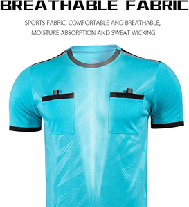 قميص محكم احترافي مخصص مطبوع رقميًا لكرة القدم جيرسي بوليستر طقم رياضي لحكم كرة القدم مع شعار - Product Image 4