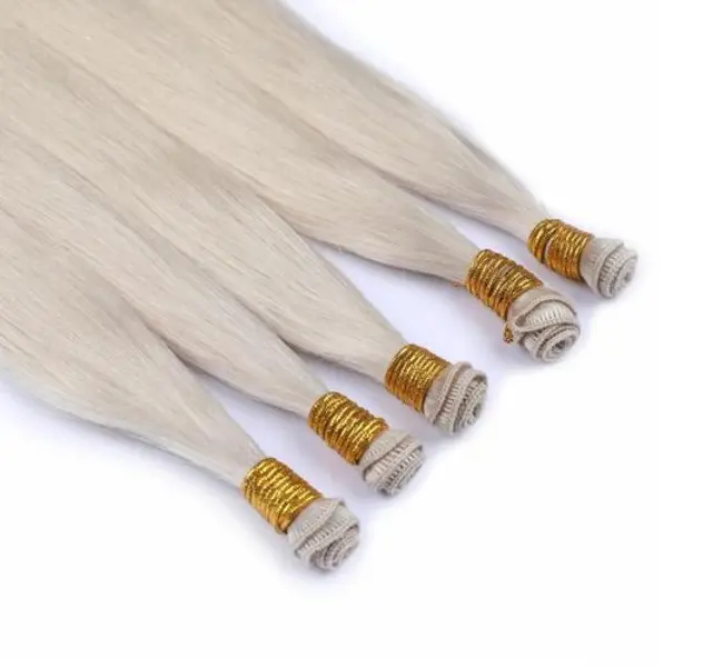 top selling Virgin Cuticle best quality Hand Tied Weft Human Hair Extensions Cuticle Aligned Human Hair genius weft