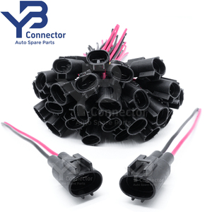 Conector Automotriz <span class=keywords><strong>TE</strong></span> Connectivity Serie 0.187 de 2 Vías, Macho, Negro, con Cable Pigtail, 176143-2 - Product Image 1