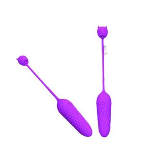 Vibrateur en silicone violet Manxi G-99 avec télécommande par application, 10 vitesses, étanche, rechargeable, pour couples. - Product Image 2
