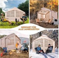 Tente gonflable 4 saisons pour l'été, en tissu Oxford et toile, imperméable, coupe-vent, ouverture automatique rapide pour adultes, camping