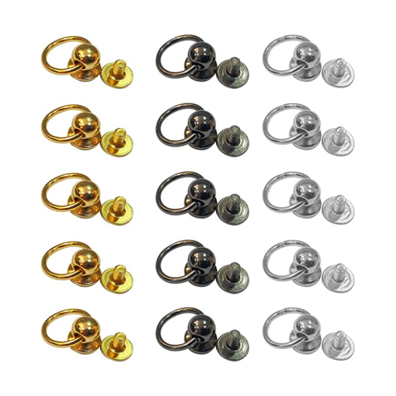 Заклепки для кнопок, заклепки с винтовой задней круглой головкой, металлические заклепки для кожаного ремесла, заклепки с вытяжным D-образным кольцом, аксессуары ручной работы, головки для ногтей