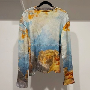ผู้ผลิตเสื้อผ้าตามสั่ง เสื้อยืดแขนยาวผ้าวาฟเฟิลเนื้อหนา คุณภาพสูง พิมพ์ลาย DTG ทั้งตัว สำหรับผู้ชาย - Product Image 2