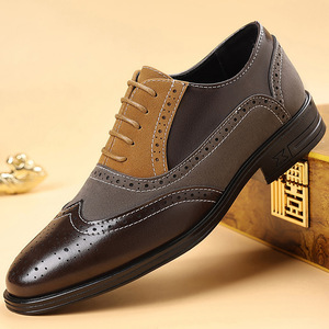 Zapatos de Cuero Brogue con Punta en Pico para Hombre, Tallas Grandes, con Detalles Tallados, Calzado Formal de Negocios, Casual, con Logotipo Personalizado Disponible - Product Image 3