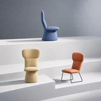 Fauteuil d'appoint contemporain modulaire haut de gamme, écologique, rembourré, avec dossier haut et assise rembourrée, base en tissu, pour bureau et salon