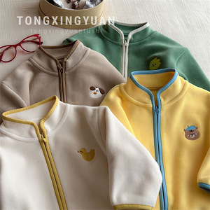 Child Star <b>Circle</b> Children's Fleece Jacket Autumn Winter Warm Stand Up Collar Zip Up Top For Boys And Girls - Product Image 5