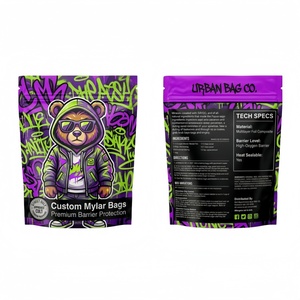 Sachets Doypack Personnalisés en Mylar Plastique Souple Anti-Odeur avec Fermeture Éclair, 3,5g, pour Bonbons, Herbes et Biscuits (Cali Candy) - Product Image 1