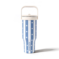 Prix d'usine – Gobelet isotherme personnalisé de 40 oz en acier inoxydable à double paroi, réutilisable, avec poignée et couvercle à paille