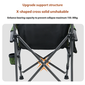 Silla de Camping Plegable Ultraligera de Diseño Moderno, Portátil, con Marco de Metal, Respaldo Abierto, Tela Oxford de Poliéster 600D Acanalado - Product Image 3