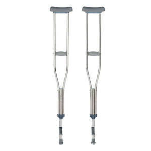 Muletas de acero inoxidable con resorte para soporte de fracturas, altura ajustable y diseño amortiguador de impactos - Product Image 1