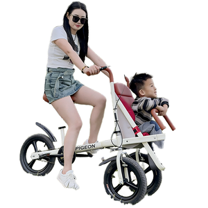 Tricycle à propulsion autonome pour enfants avec siège enfant - Vélo familial avec siège bébé avant de 20 pouces - Poussette bébé - Voiture de jeu - Product Image 1