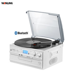 Classique MDF Rétro Record Vinyle Lecteur Phonographe avec cache-poussière <span class=keywords><strong>Bluetooth</strong></span> Am FM <span class=keywords><strong>Radio</strong></span> <span class=keywords><strong>Cassette</strong></span> <span class=keywords><strong>CD</strong></span> <span class=keywords><strong>USB</strong></span> Tourne-disque En Bois - Product Image 3