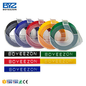 <span class=keywords><strong>Ruban</strong></span> d'étiquetage en relief 3D compatible <span class=keywords><strong>Dymo</strong></span>, blanc sur jaune, 6 mm x 3 m, en PET/ABS - Product Image 1