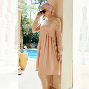 Grosir gaya baru Muslimah sederhana Muslim baju renang Islami pakaian pantai desainer pakaian mandi untuk wanita