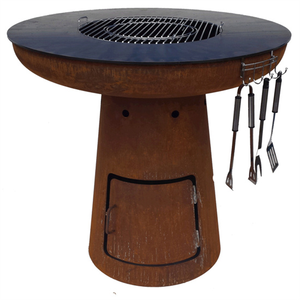 Outdoor Cooking Grill Corten Steel Fire Pit Heavy Duty <b>BBQ</b> - Product Image 1