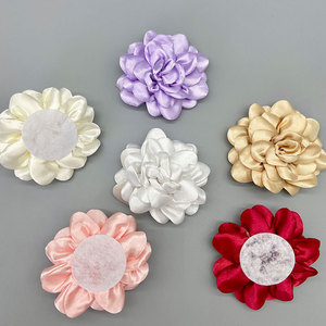 Camellia 3D Padded Fabric Flower Hair <b>Clip</b> 12 Cm <b>Wedding</b> Hair Accessories Hand Knitted Cloth Decor - Product Image 2