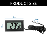 Termometer Digital Akuarium Kulkas Freezer Pengukur Suhu Air Tampilan Celcius Fahrenheit Baterai Plastik