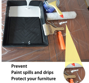 Bâche anti-poussière en polyéthylène transparente, toile de protection en plastique pour la peinture - Product Image 4