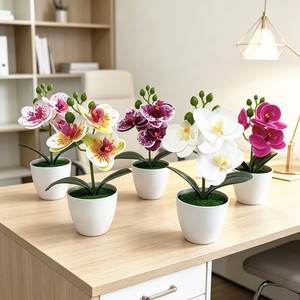 Orchidée Phalaenopsis Artificielle Paulon, 20 cm de Haut, Plante en Pot en Plastique Souple, Décoration d'Intérieur, Accessoires de Photographie - Product Image 2