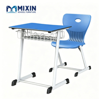 Chaise d'école moderne en plastique simple, mobilier scolaire en PVC, bureau et chaise pour étudiants, pieds en acier, utilisation scolaire et domestique