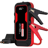 Démarreur de secours CE/UL2743/RoHS en gros, 10000mAh Lithium d'urgence pour moteurs essence 5L/diesel 3L, écran LCD, pinces intelligentes, multiprotéctions