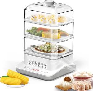 Cuiseur vapeur électrique double couche grande capacité, chauffe-plats domestique, cuiseur vapeur pour légumes - Product Image 1