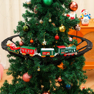 Tren eléctrico giratorio transfronterizo de Navidad con sonido y luz, se puede colgar como árbol de Navidad, tren de juguete navideño. - Product Image 1