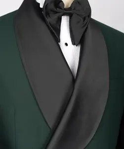 Casual Slim Dark Green Dreiteiliger Anzug Herren jacken Zweireihige Slim Fit Hochzeits anzüge für Herren