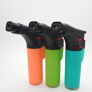 JC-20139 Modern Design Refillable Cigar Lighter with Two Flames Jet Slant Torch - Product Image 1