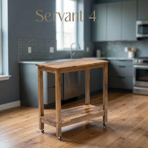 Console moderne en bois massif avec base sur pieds et étagère inférieure sur roulettes pour salon, chambre et couloir - Product Image 3