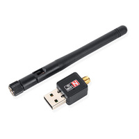 Adaptador WiFi USB 2.0 Inalámbrico de 150mbps, Tarjeta de Red Inalámbrica 802.11N, Receptor WiFi con Antena