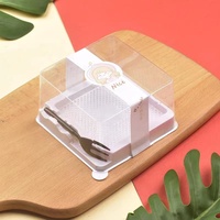Fabricant d'usine transparent personnalisé clair carré conteneur à gâteau boîte d'emballage de gâteau en plastique