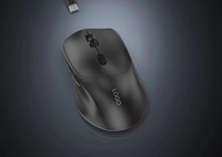 Souris de jeu sans fil 2,4 GHz noir mat, ergonomique, 6 boutons, souris pour joueurs professionnels avec molette de défilement rétroéclairée LED, logo personnalisé OEM