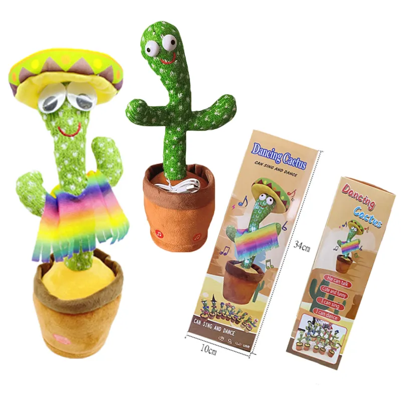 Dancing Cactus Baby Toys for Girls Boys, Talking Cactus Baby Toy 0-6 Months Wiggle Singing 120 English Hit Song Musical
