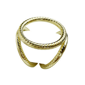 แหวนรองผ้าเช็ดปากลายทองหรูหรา เป็นมิตรกับสิ่งแวดล้อม ดีไซน์วงกลมโลหะ ของตกแต่งโต๊ะสำหรับงานแต่งงาน - Product Image 1