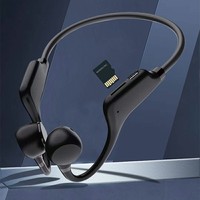Auriculares BT 5,0 de conducción ósea OEM ODM, auriculares inalámbricos a prueba de agua con indicador de batería LED, auriculares de música con memoria integrada