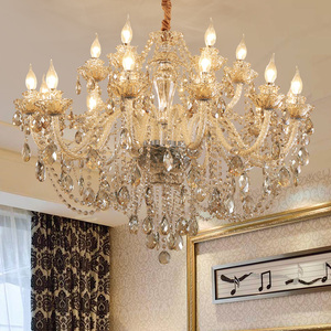 Lustre en cristal doré de luxe avec 12 lumières, base d'ampoule E14, AC 220V, pour salon - Product Image 3
