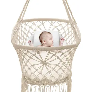 Berceau de bébé en macramé tressée, corde en coton, légère, suspendue, pour nourrissons et tout-petits, offre spéciale