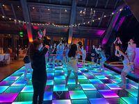 Émetteur RGBW 3D LED piste de danse 15W lumières mobiles miroir scène de fête avec éclairage de scène coloré carreaux d'éclairage de mariage extérieur