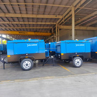 Compresseur d'air à vis portable à moteur diesel 8,6 bars 125 psi 1025 CFM 29 m³/min pour le forage minier et le sablage HX290-9