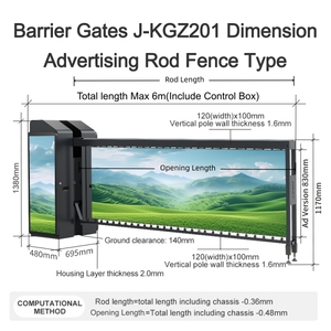 Xe thương mại kiểm soát truy cập 6M cổng rào cản nhiệm vụ nặng nề 200W LED ánh sáng tự động turnstiles thép hợp kim IP54 bảo vệ - Product Image 2