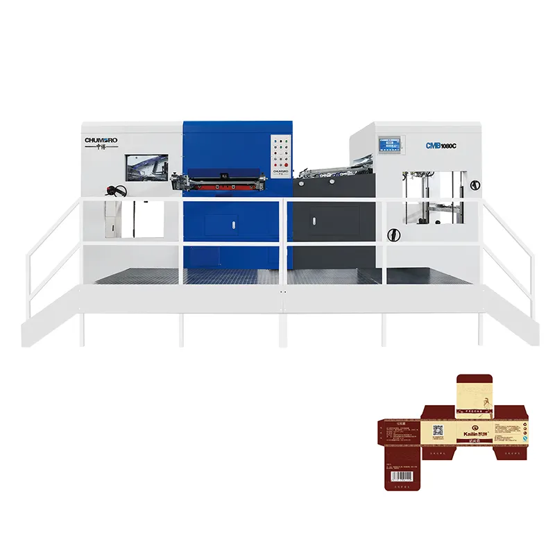 Üretici özel CMB1080C istikrarlı basınç yüksek hassasiyetli karton oluklu kutu otomatik karton kalıp kesim makinesi