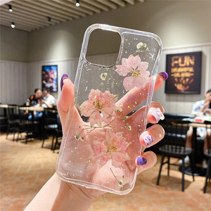 เคสโทรศัพท์เรซิ่นใสลายดอกไม้แท้ แฟชั่นอีพ็อกซี่  ฝาหลังนิ่มใส สำหรับ iPhone 7 8plus XS XR 11 12 14 17AIR - Product Image 4