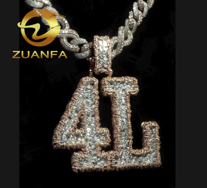 Đồ trang sức sang trọng đá ra moissanite thư Mặt dây chuyền 3D 925 Bạc moissanite tùy chỉnh hip hop mặt dây chuyền đồ trang sức chuyên nghiệp Maker - Product Image 6