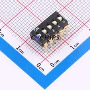 TL-05 DIP Switch Through hole Component (THT) Switch Flat Toggle, Raised Type 5 2.54mm Black - Product Image 1