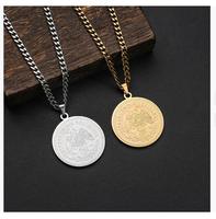 Tendance liberté déesse or pièce pendentif haut de gamme lien Rock individualiste collier en acier inoxydable pour Couples plein diamant