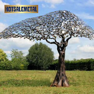 Estilo moderno Gran jardín al aire libre Escultura de acero inoxidable Decoración de planta de metal popular con técnica de soldadura - Product Image 6