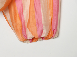 Veste décontractée surdimensionnée à manches longues à col rond et fermeture éclair à rayures de couleur orange pour femmes - Product Image 4