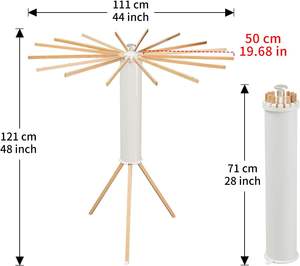 2025 Tendedero de ropa plegable y desmontable de bambú y madera, de pie, de un solo nivel, tipo trípode - Product Image 2